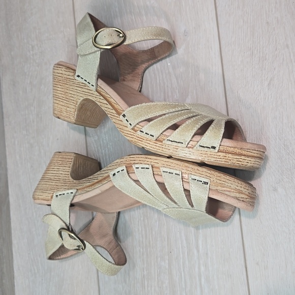 Dansko Women Marlow Oyster washed Ankle Leather Heels Sandals shoes sz 39/8.5-9 - Picture 11 of 15